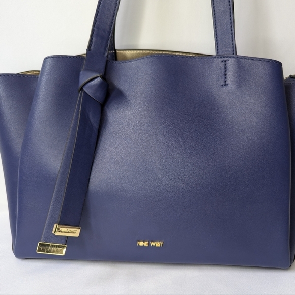 Nine West Gaya Carryall Tote Bag, Blue, EUC - Picture 2 of 11